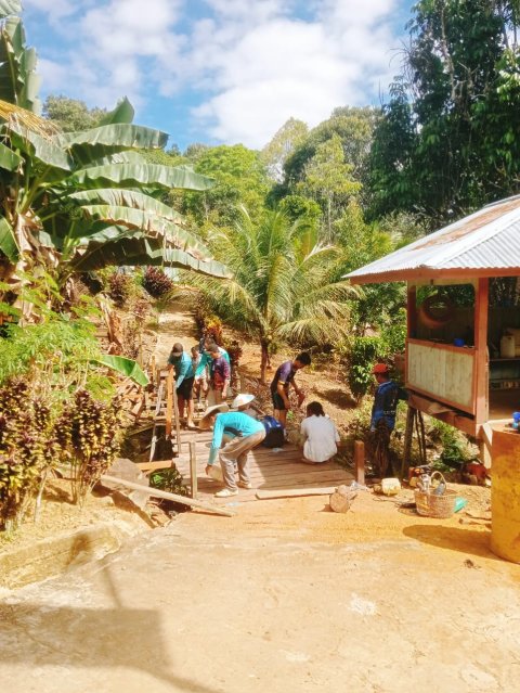 Proses pengerjaan jembatan